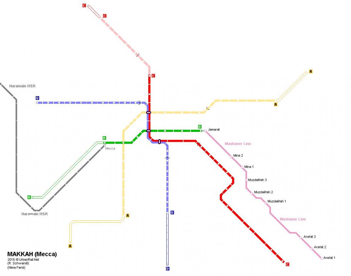 карта метро в Мецці 